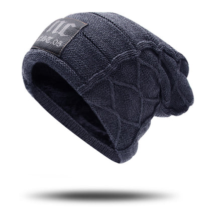 Winter Double Layer Fleece Thickened Men's Wool Knitted Hat - myETYN