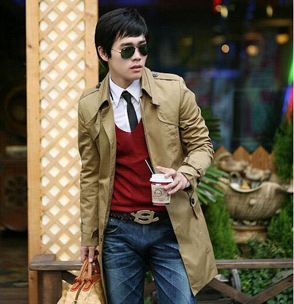 Korean Version Slim Fitting Single Breasted British Men's Coat - myETYN