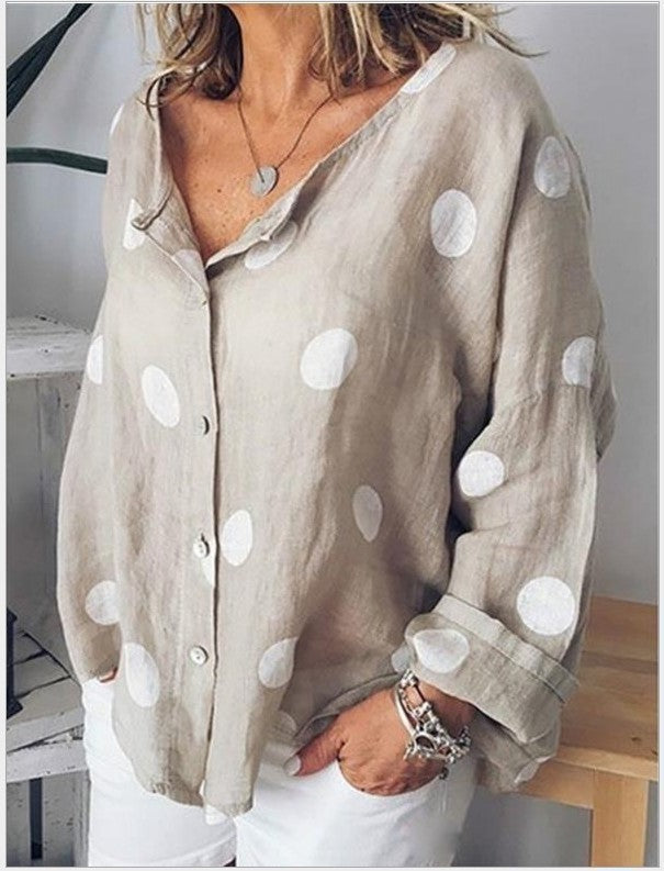 Women's Polkadot Cardigan Fashion Printed Shirt