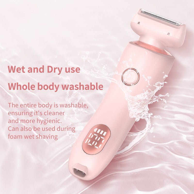 2 In 1 Hair Removal Epilator USB Rechargeable Trimmer Women Body Razor Face Leg Armpit Bikini Hand Pubic Shaver Hair Remover - myetyn