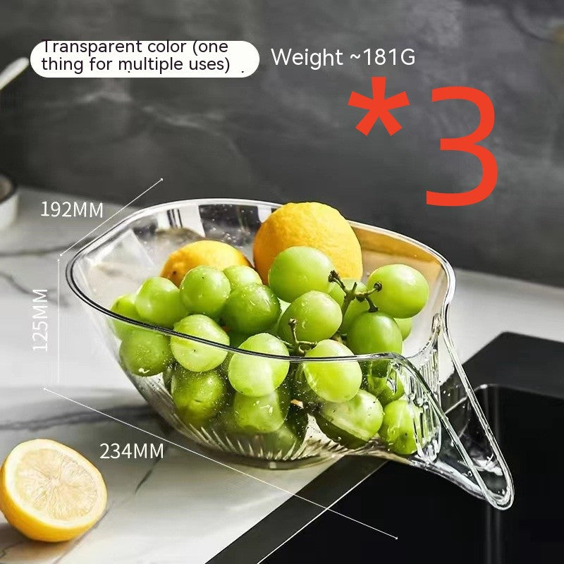 Household Self-contained Draining Taobao Dish Washing Fruit Basin - myETYN