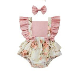 Strap Baby's Gown Two-piece Set