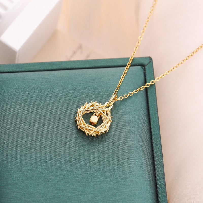 Fashion Gold Circle Net Design Necklace For Women Jewelry