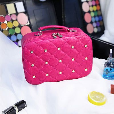 High-end Cosmetic Case With Diamond Cosmetic Bag PU Portable - myETYN