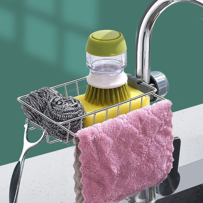 Adjustable Sink Drain Rack Sponge Storage Faucet Holder Soap Drainer Shelf Basket Organizer Kitchen Bathroom Accessories - myETYN