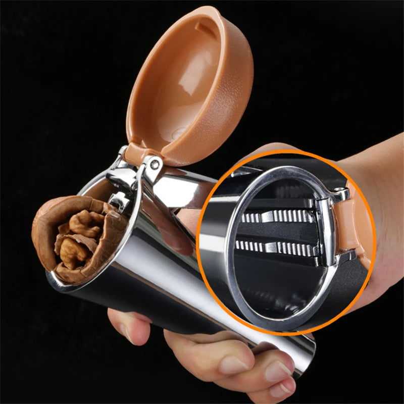 Zinc Alloy Pecan Nut Cracker Walnut Nutcracker Pine Cascanueces Sheller Funnel Frosted Grips Pliers Clamp Kitchen Gadgets - myETYN