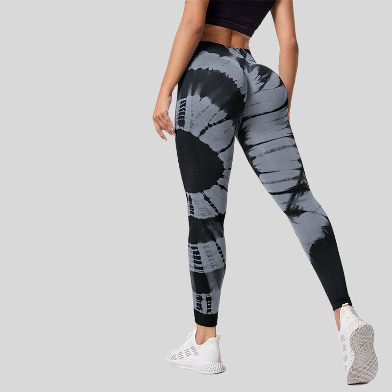 High Waist Hip Lift High Elastic Tie-dye Seamless Yoga Pants - myETYN