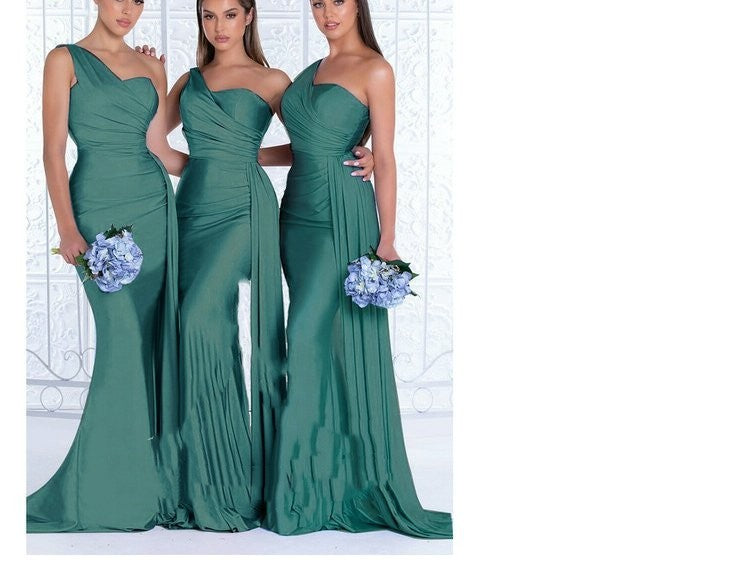 Plus Size Fat MM Mermaid One Shoulder Elegant Wedding Dress - myETYN