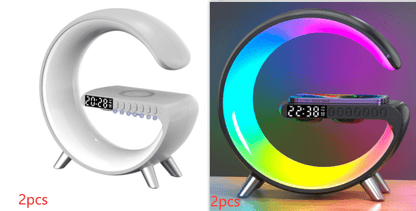 2023 New Intelligent G Shaped LED Lamp Bluetooth Speake Wireless Charger Atmosphere Lamp App Control For Bedroom Home Decor - myetyn