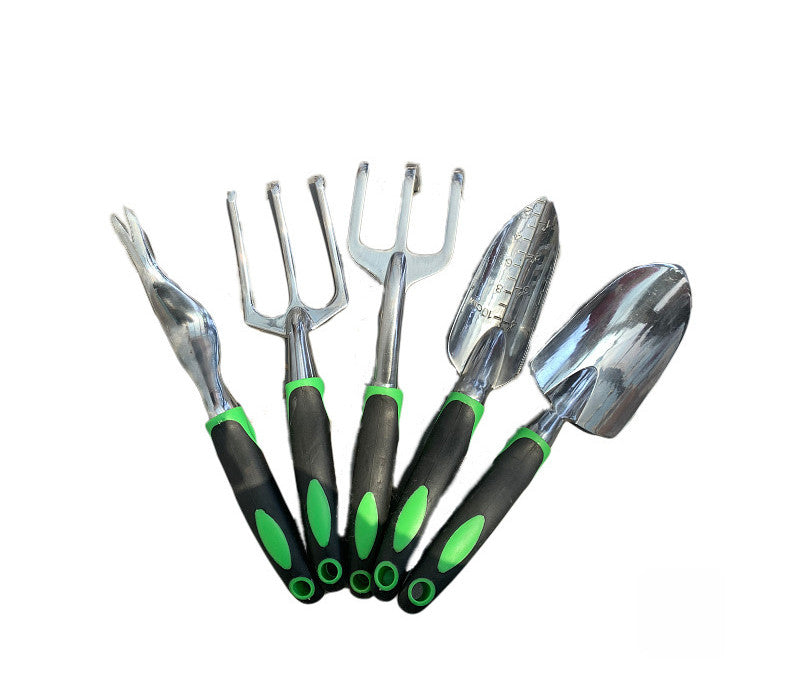 Garden Supplies 9-piece Aluminum Alloy Set, Silicone Two-color Handle Shovel Gardening Tools - myETYN