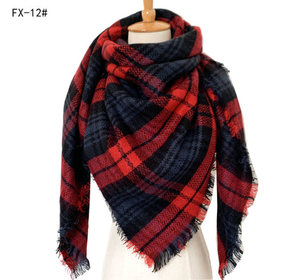 Double-Sided Colorful Plaid Scarf with Cashmere-like Feel - myETYN