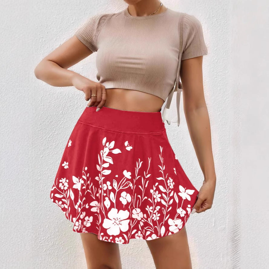 Women's Floral Print Loose Short Culottes
