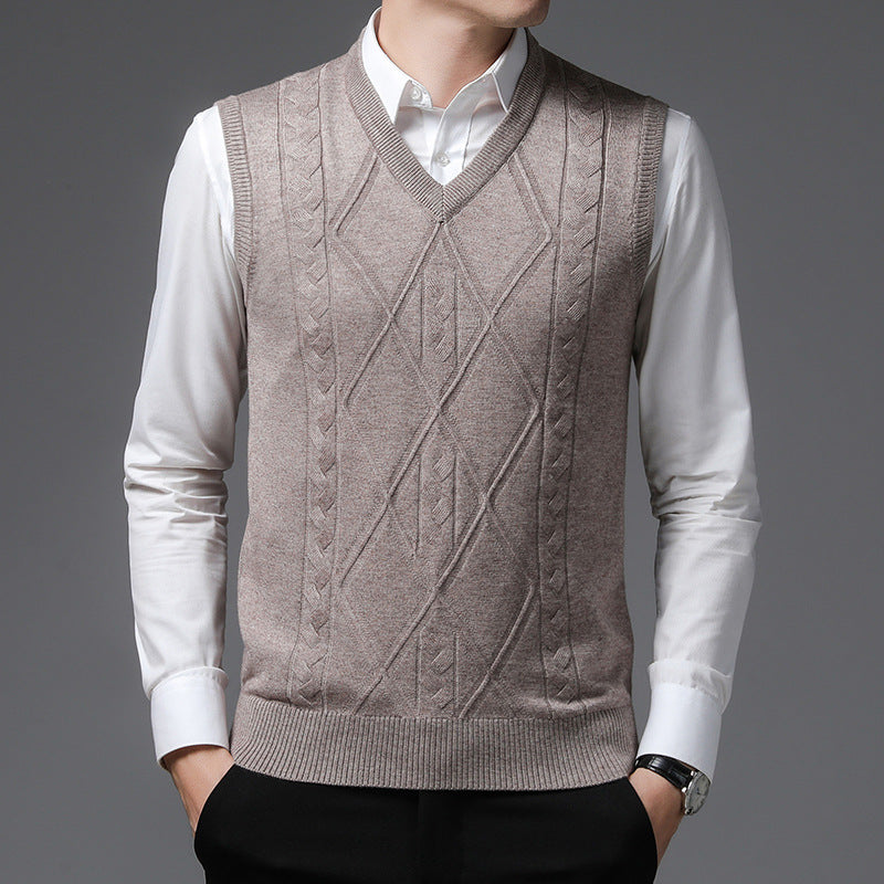 Warm Cashmere Waistcoat For Middle-aged And Elderly Dad - myETYN