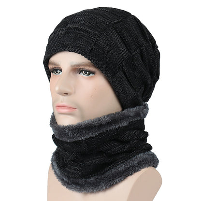 Autumn And Winter New Men's Square Plaid Fleece Beanie Hat - myETYN