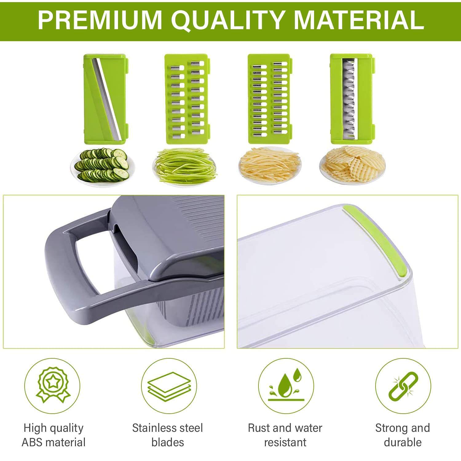 12 In 1 Manual Vegetable Chopper Kitchen Gadgets Food Chopper Onion Cutter Vegetable Slicer - myetyn