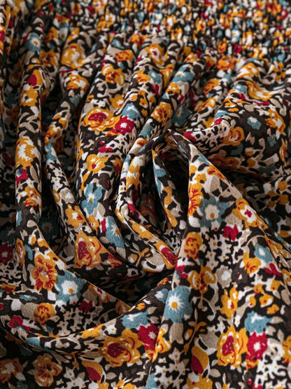 Women's Plus Size Elegant Shirred All-Over Print Blouse - Summer Stylish Square Neck Work Top