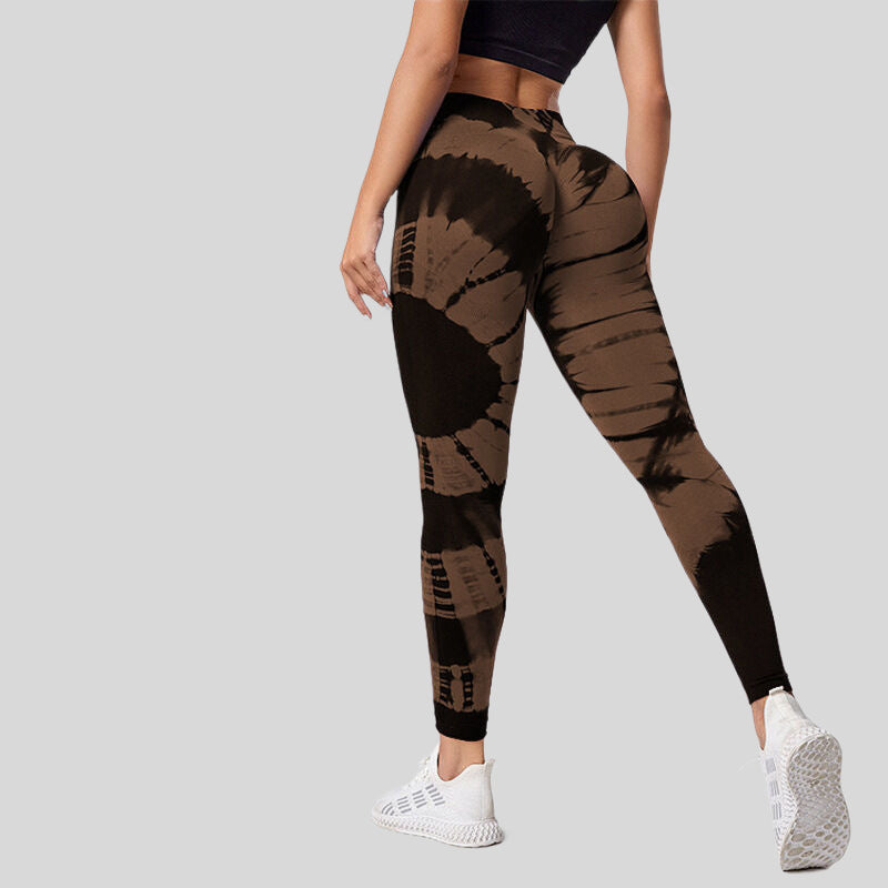 High Waist Hip Lift High Elastic Tie-dye Seamless Yoga Pants - myETYN