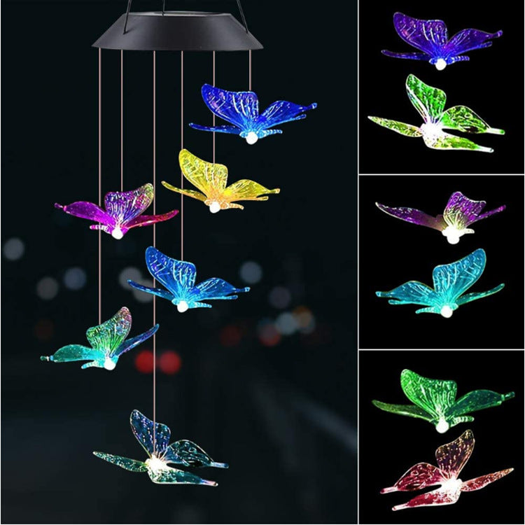 Outdoor Solar Wind Chime Lamp Hummingbird Butterfly Ball Wind Chime Garden Decoration - myETYN