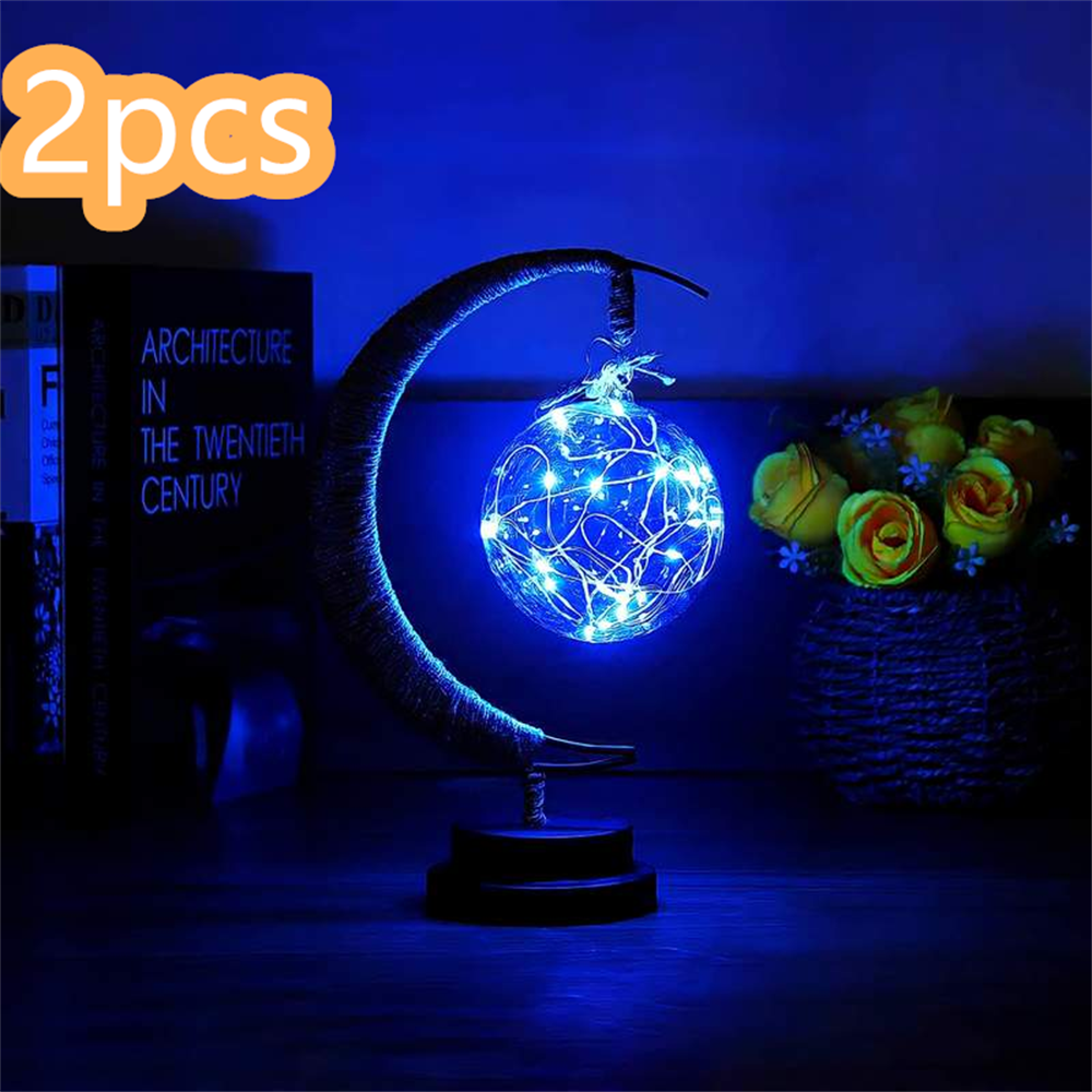 Led Moon Light Wrought Iron Ornament Light Star Shape Copper Wire Light Decorative Light USB Battery - myETYN