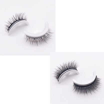 Reusable 3D Mink Lashes Natural False Eyelashes Self Adhesive Fake Glue Free Makeup Eyelash Extension Silk