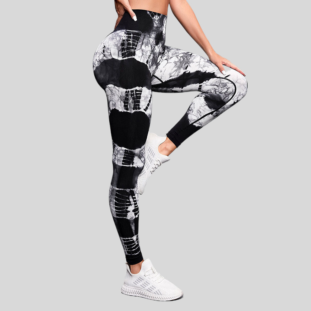 High Waist Hip Lift High Elastic Tie-dye Seamless Yoga Pants - myETYN