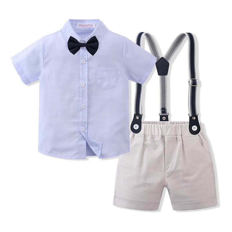 Summer Short Sleeved Children's Suspender Suit