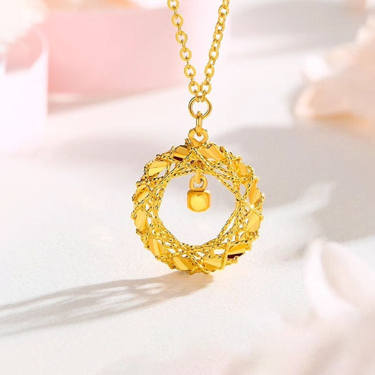 Fashion Gold Circle Net Design Necklace For Women Jewelry