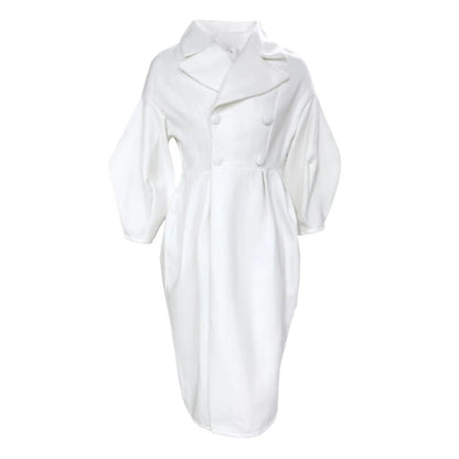 Women's Classic Winter Long Coat, Double-Breasted Belted Trench With Wide Lapel, Solid Color Oversized Overcoat For Casual Style