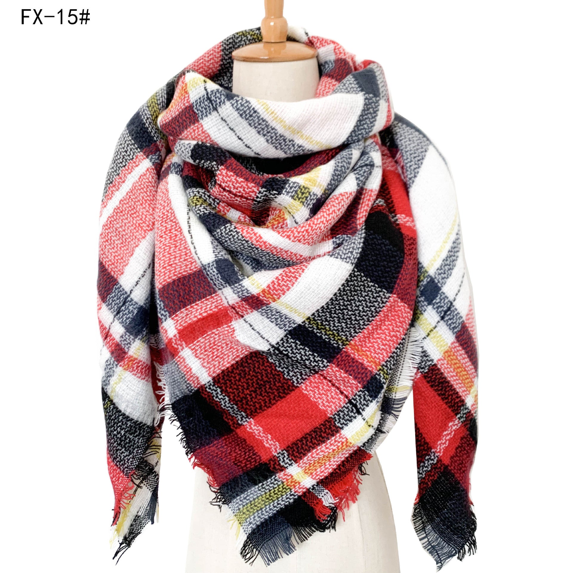 Double-Sided Colorful Plaid Scarf with Cashmere-like Feel - myETYN