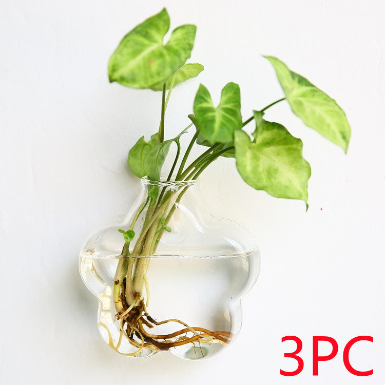 Fashion Wall Hanging Glass Flower Vase Terrarium Wall Fish Tank Aquarium Container Flower Planter Pots Home Garden Decoration