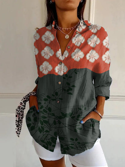 New Women's Long Sleeved Shirt For Summer Fashion, 3D Printed Shirt With Floral Pattern