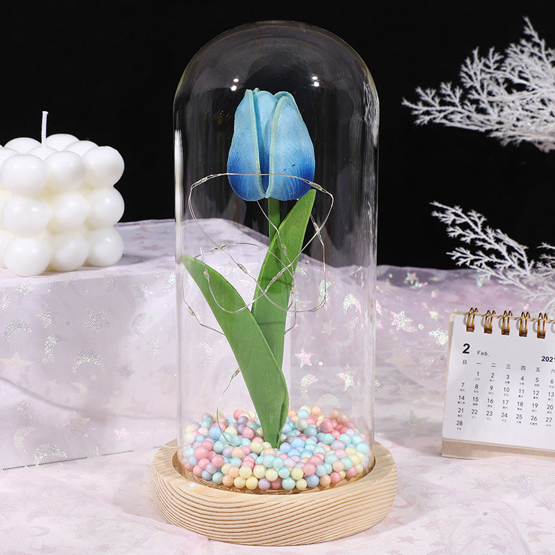 Glass-covered Perpetual Flower Night Light Ornaments