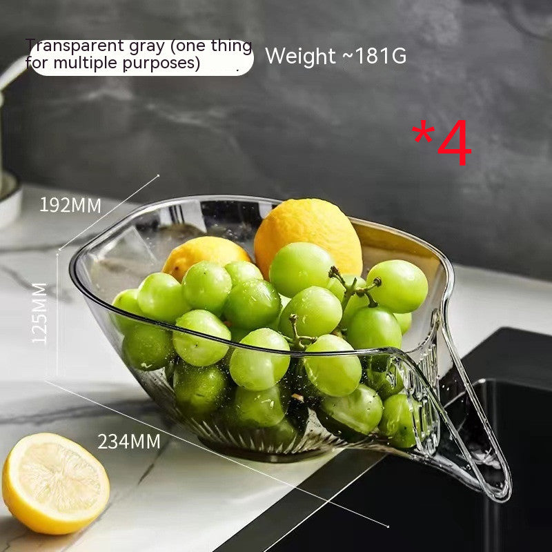 Household Self-contained Draining Taobao Dish Washing Fruit Basin - myETYN