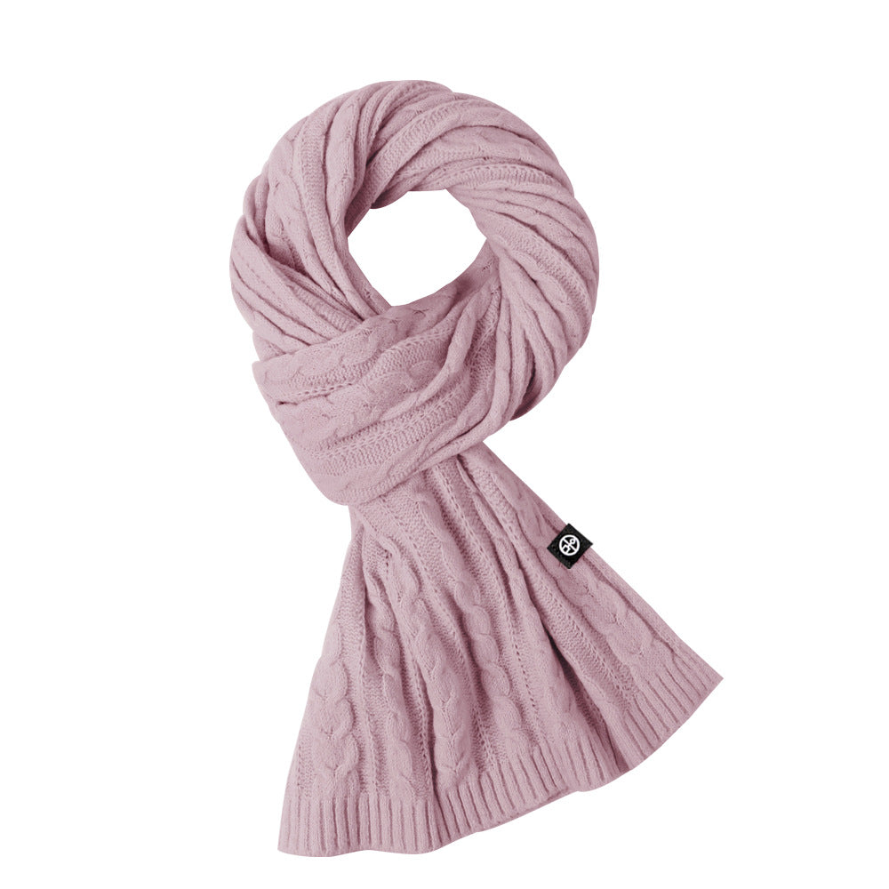 Winter Warmth: Versatile Solid Color Knitted Woolen Long Scarf for Women – Korean Style Shawl with a Sweet Fashion Touch - myETYN