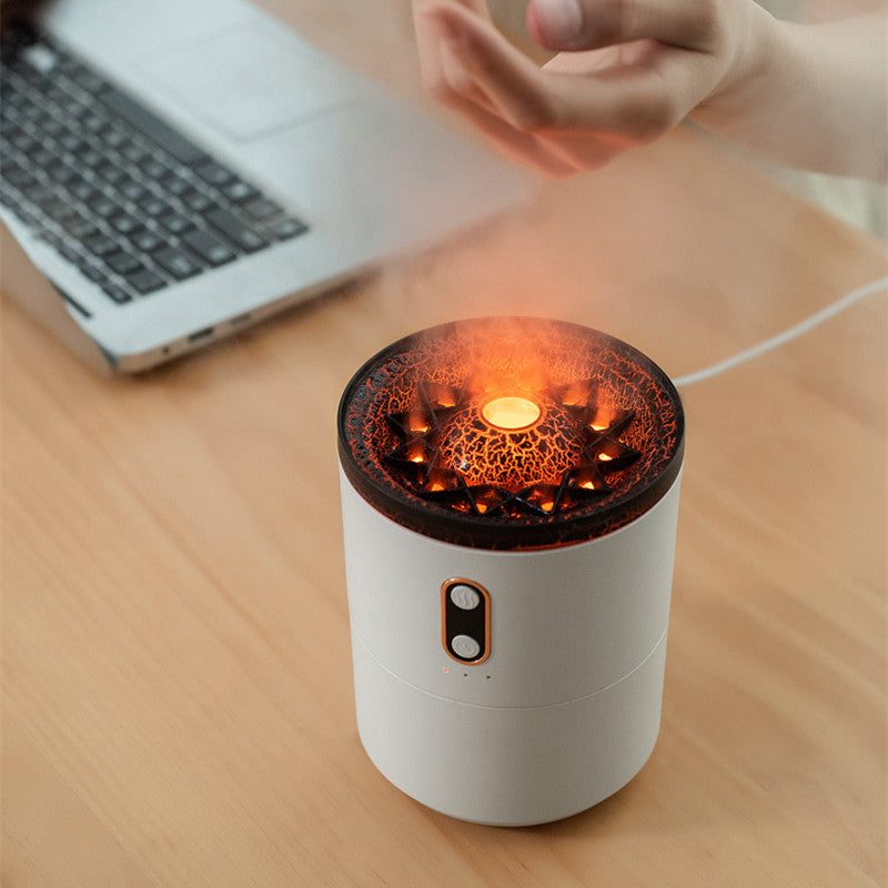 New Creative Ultrasonic Essential Oil Humidifier Volcano Aromatherapy Machine Spray Jellyfish Air Flame Humidifier Diffuser - myETYN