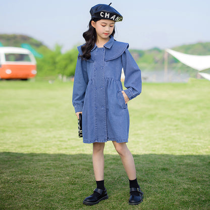 College Style Long-sleeved Middle-aged Boy's Fashionable Princess Dress