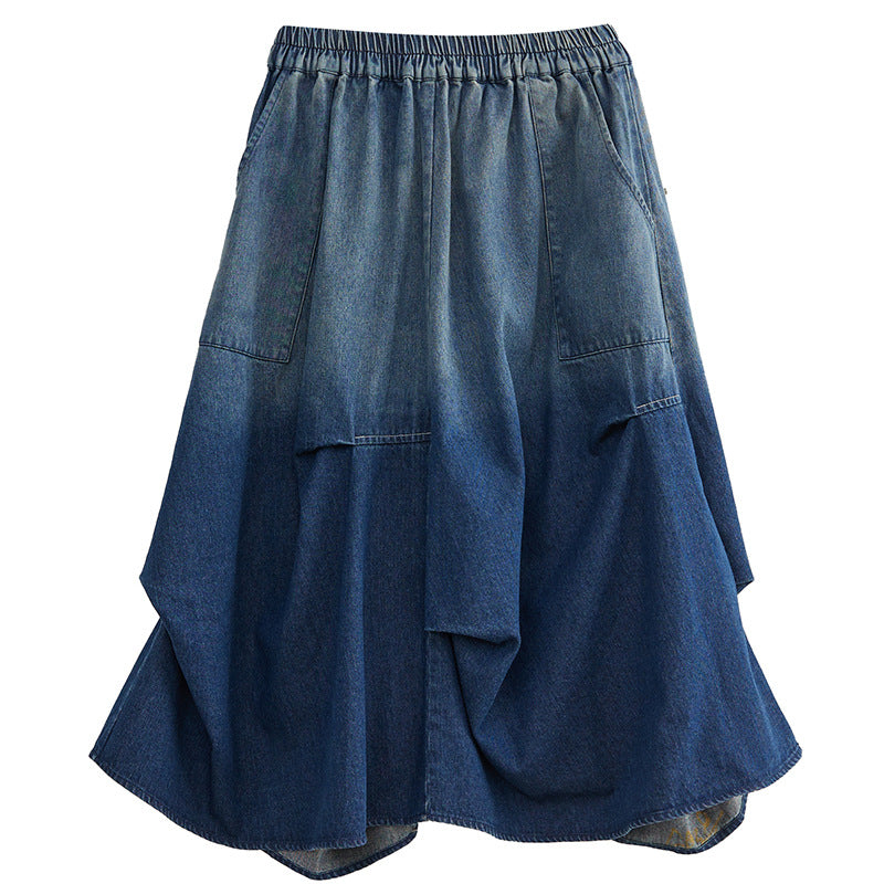 Gradient Color Denim Skirt For Women - myETYN