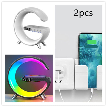 2023 New Intelligent G Shaped LED Lamp Bluetooth Speake Wireless Charger Atmosphere Lamp App Control For Bedroom Home Decor - myetyn