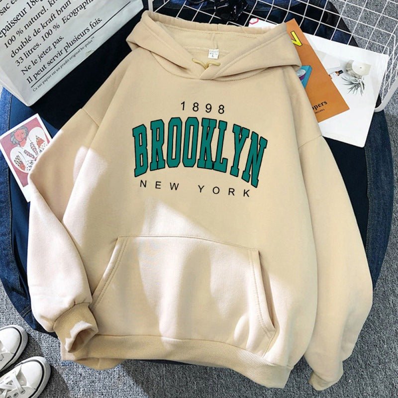 1898 Brooklyn New York Printed Women Hoodie - myetyn