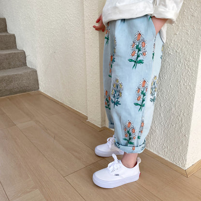 Flower Children's Foreign Style Broken Flower Radish Baby Trousers