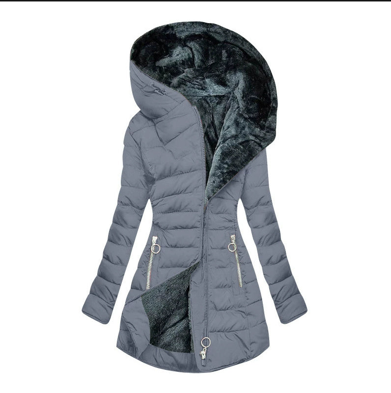 Women's Hooded Cotton Blend Zipper Jacket – Sweet Slim Fit Outerwear