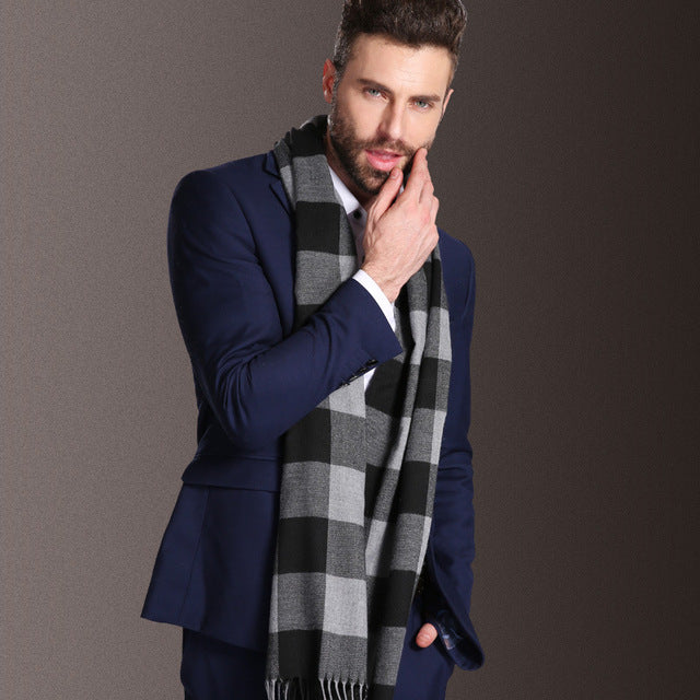 New Europe Fashion Shawl Scarves Men Winter Warm Tartan - myETYN
