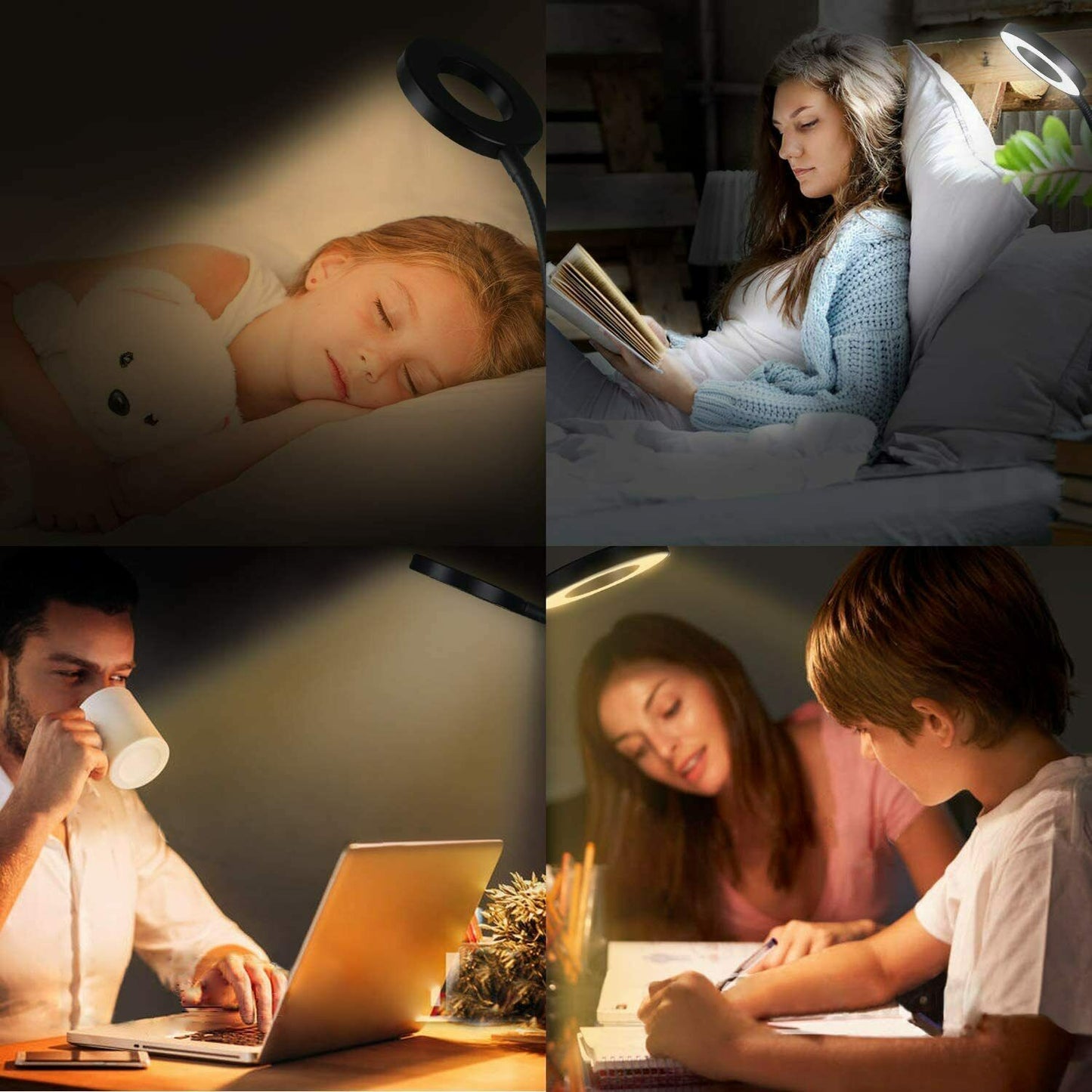 Clip On Desk Lamp LED Flexible Arm USB Dimmable Study Reading Table Night Light - myETYN