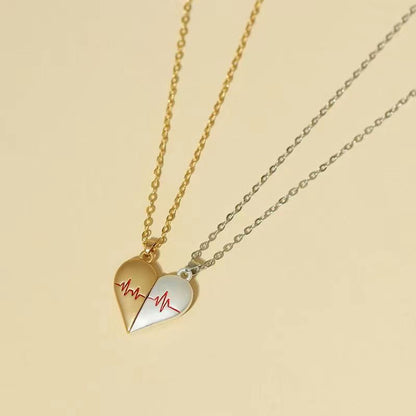 Heartbeat Magnetic Heart Necklace Love Couple Jewelry - myETYN