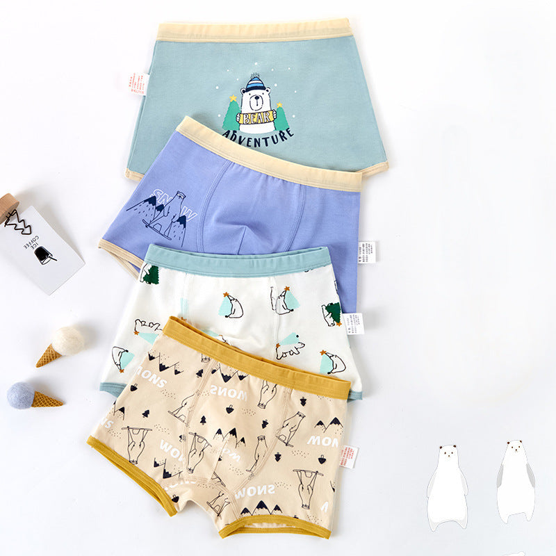 Cartoon Simple Cotton Children's Boxer Shorts