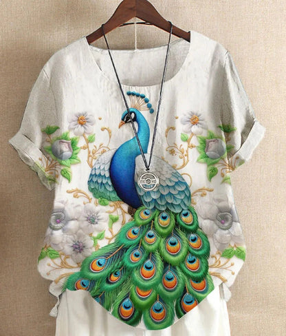 New Short-sleeved T-shirt Flower And Plant Painting 3D Digital Printing Top