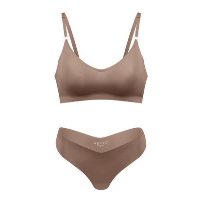 Women's V-neck Breathable Underwear Bra Panties Set
