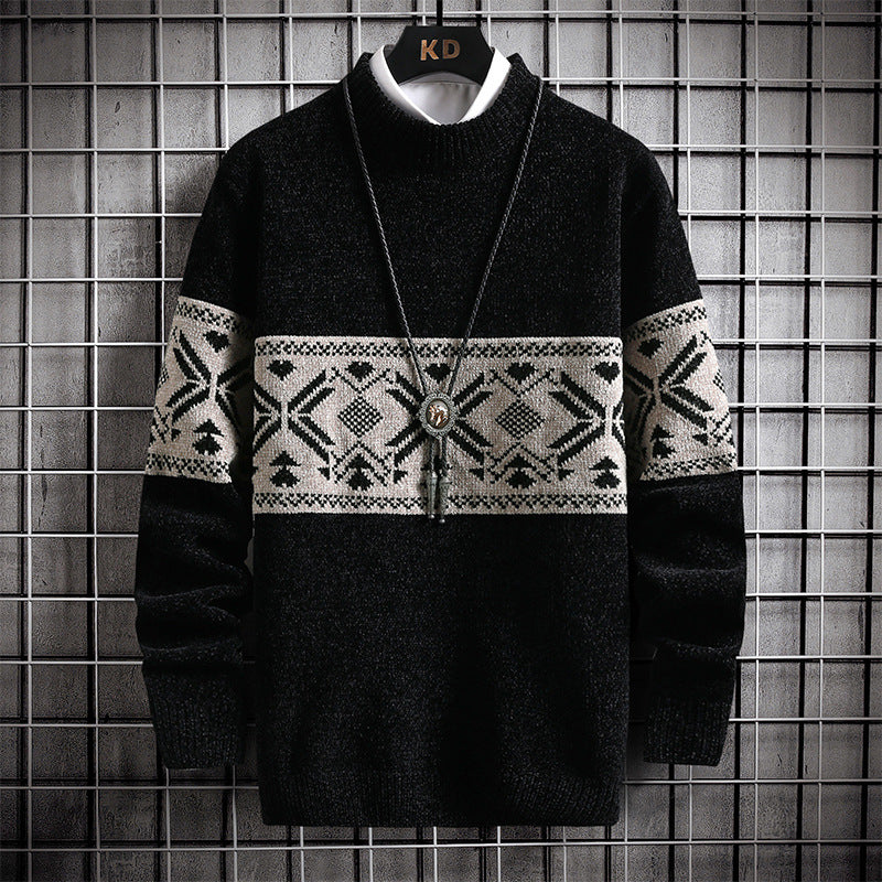 New Semi High Collar Chenille Men's Warm Sweater - myETYN