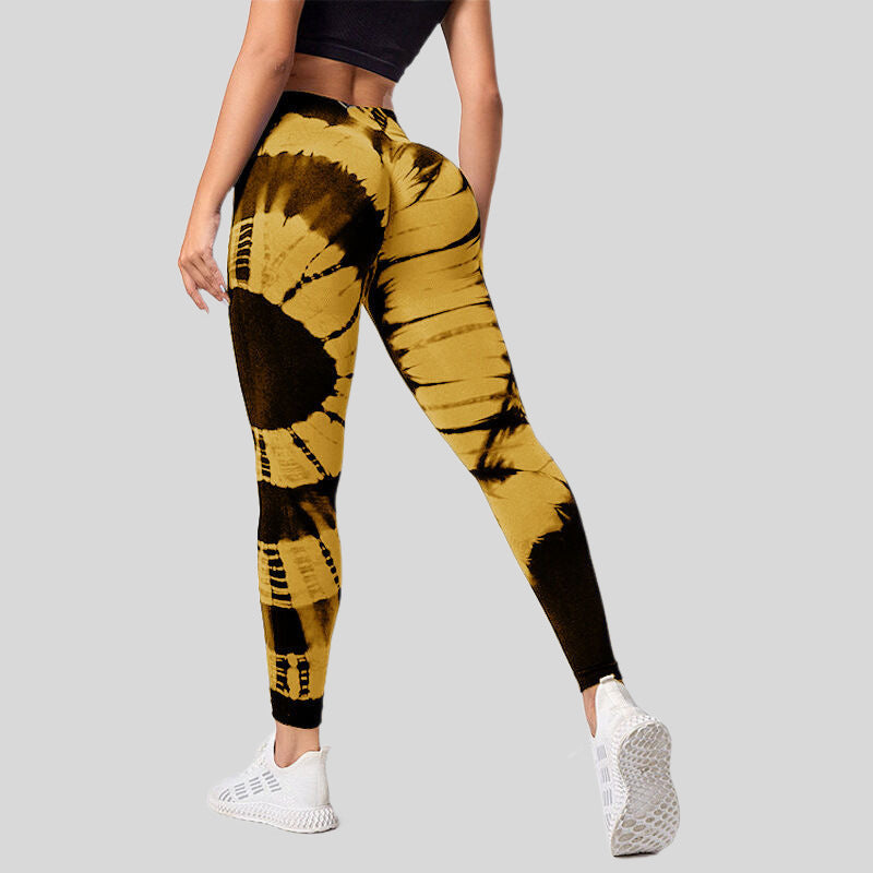 High Waist Hip Lift High Elastic Tie-dye Seamless Yoga Pants - myETYN