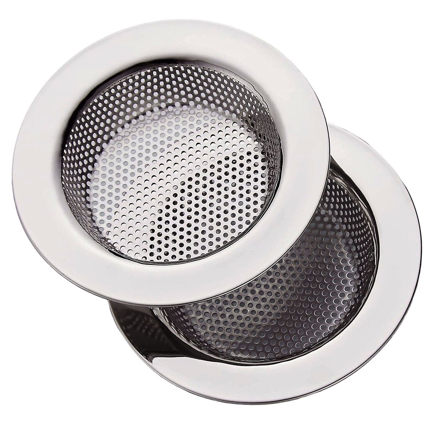 2pcs 4.5 Kitchen Sink Strainer Stopper Stainless Steel Drain Basket Waste Plug - myetyn